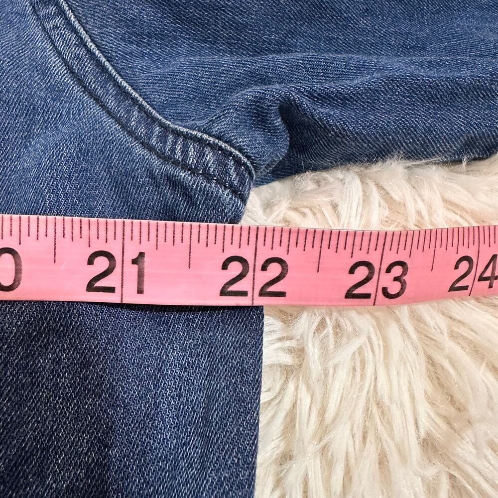 asos Denim Western Button Up Blue With White Piping Pearlized Snaps Sz 8 UK12 - Picture 8 of 8
